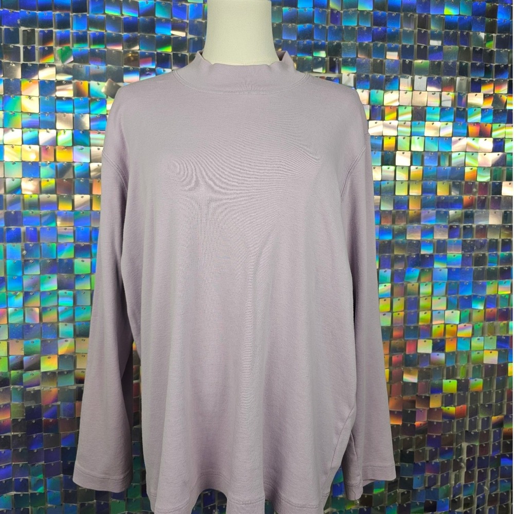 JONES NEW YORK SPORT Womens Plus Size 2X Mock Neck Long Sleeve Top